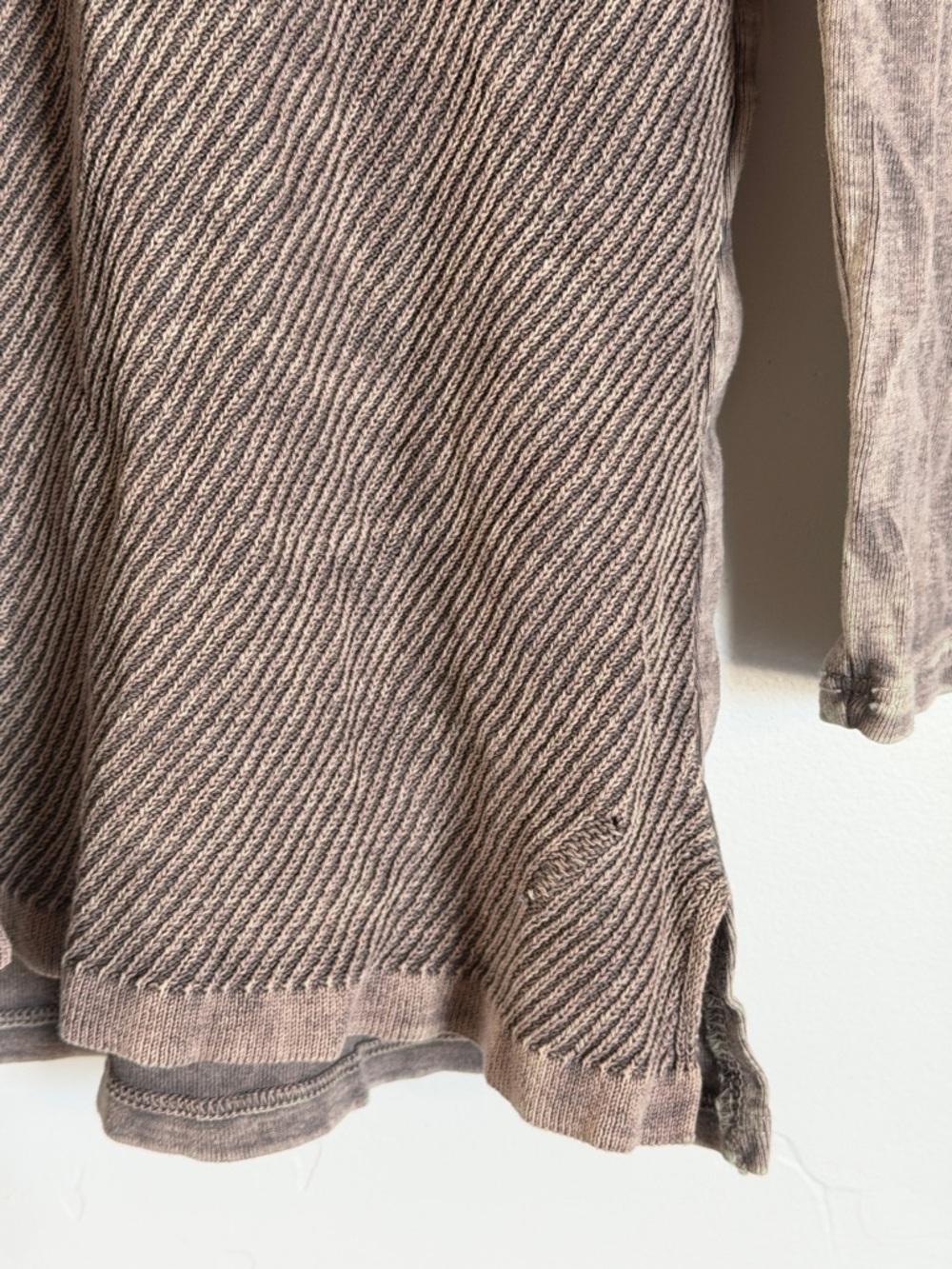 M. Rena Ribbed Long Sleeve Top - Taupe Brown - Picture 3 of 6